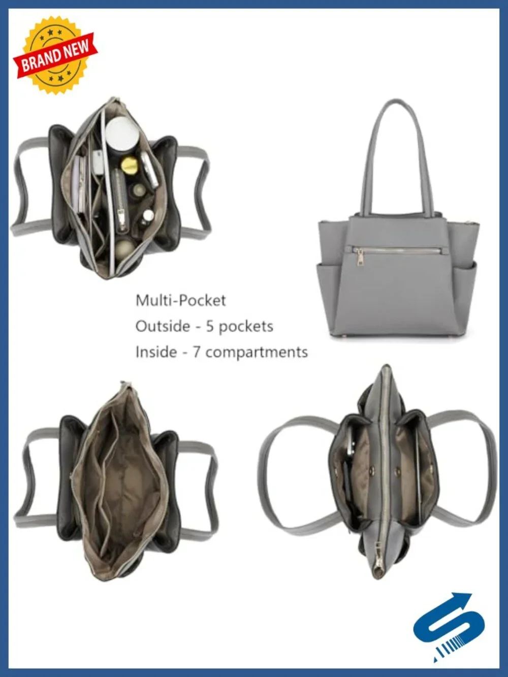 Large Tote Handbag Set with Wallet Faux Leather Satchel Shoulder Bag